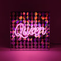 'Queen' Glass Neon Sign with Sequins