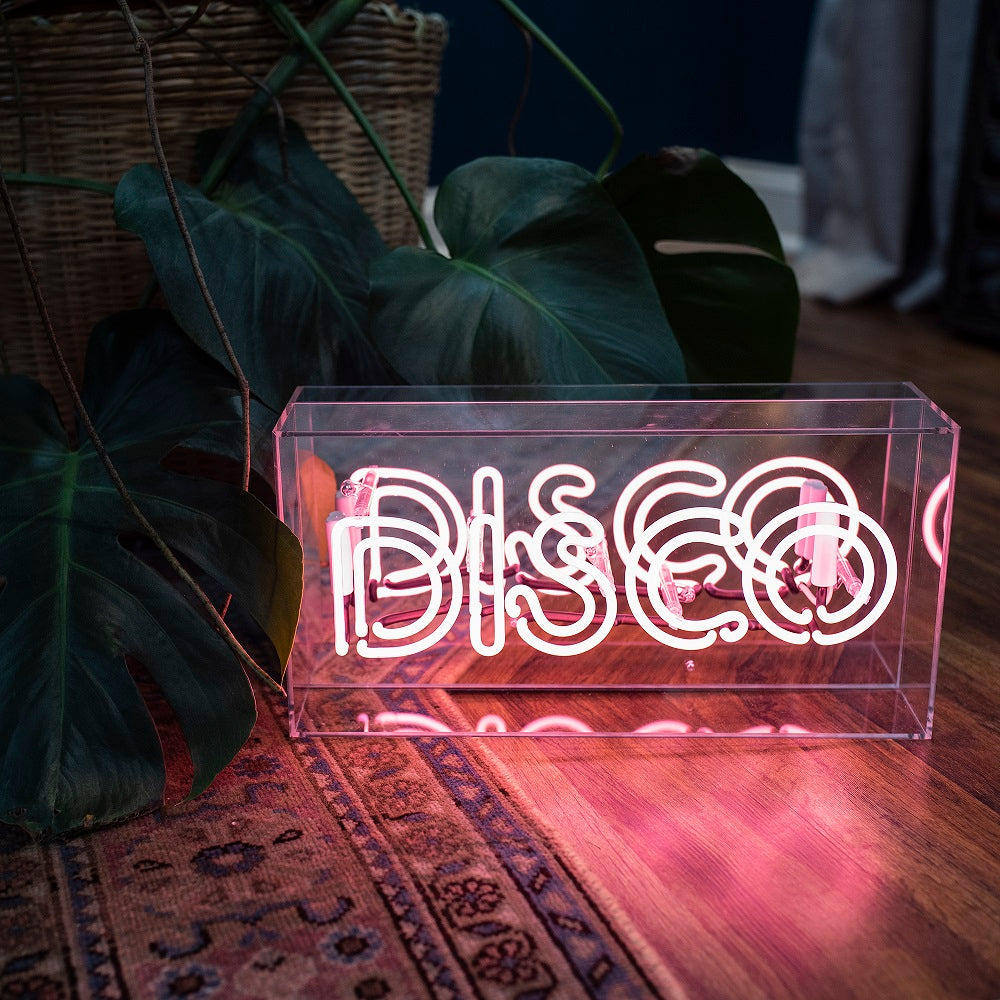 Disco' Glass Neon Sign - Pink