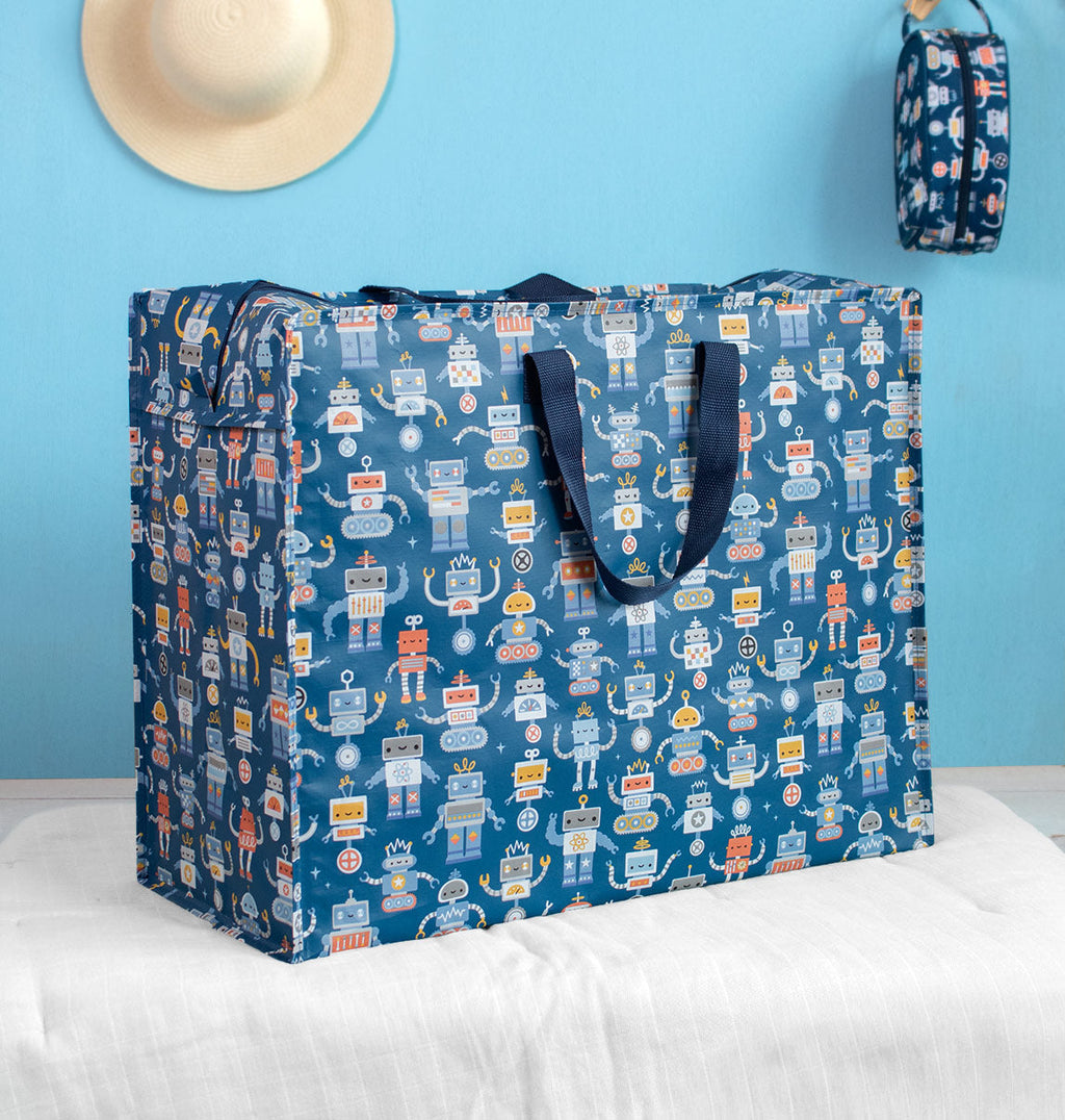 Grand sac de rangement XL - Robots – vue 3 – A Little Lovely Company