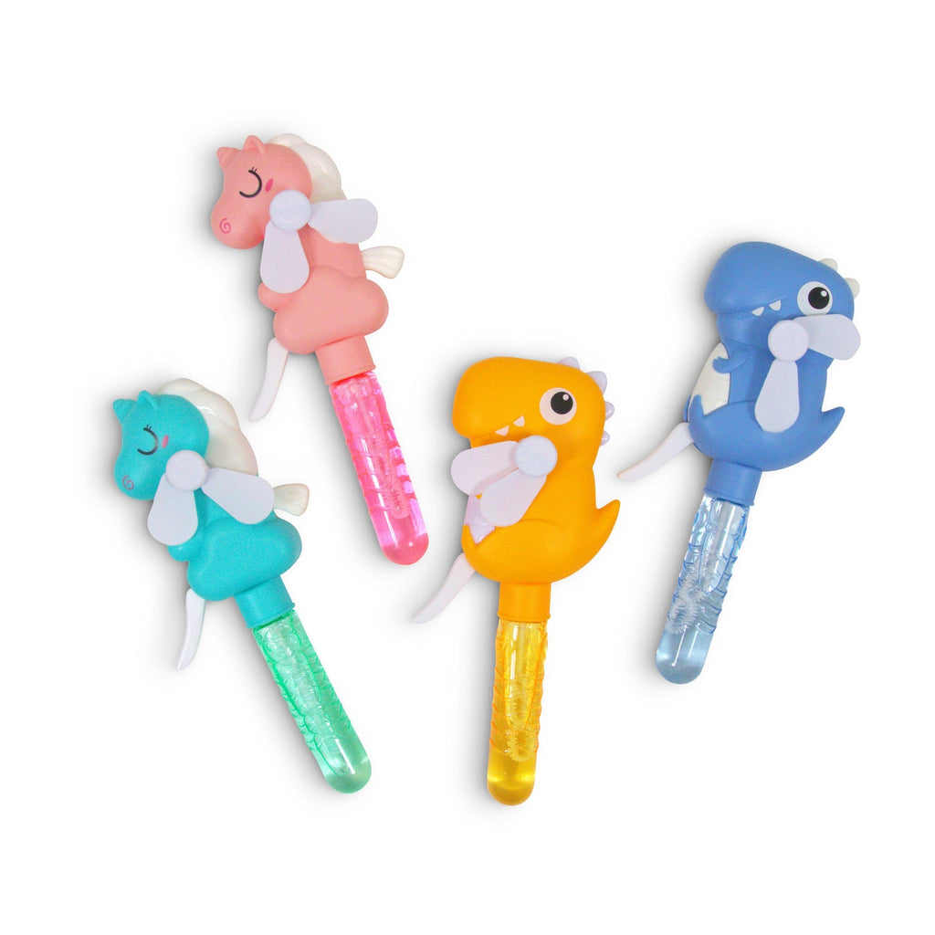 ÉVENTAIL À BULLES DINOSAURE ET LICORNE