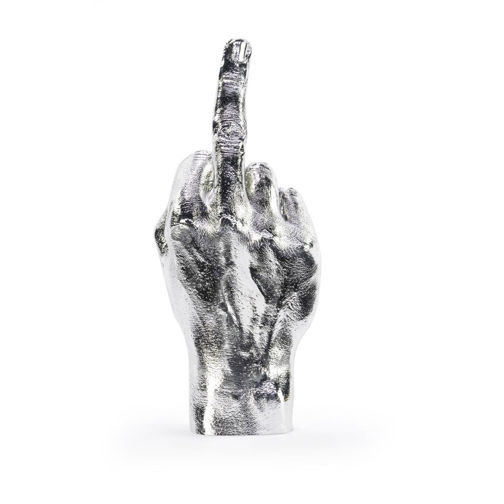 Sculpture Main F**k - Argenté Bitten – Objet déco original