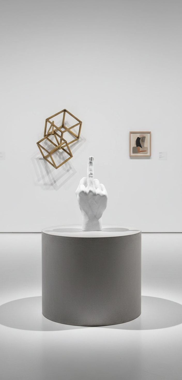 Sculpture Main F**k - Blanc