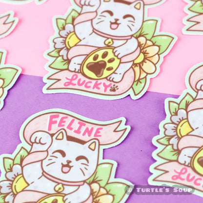 Sticker Chat Chanceux "Feline Lucky" - le Chat Chanceux