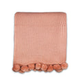 Plaid Pompon rose - 125 x 150 cm