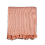 Plaid Pompon rose - 125 x 150 cm