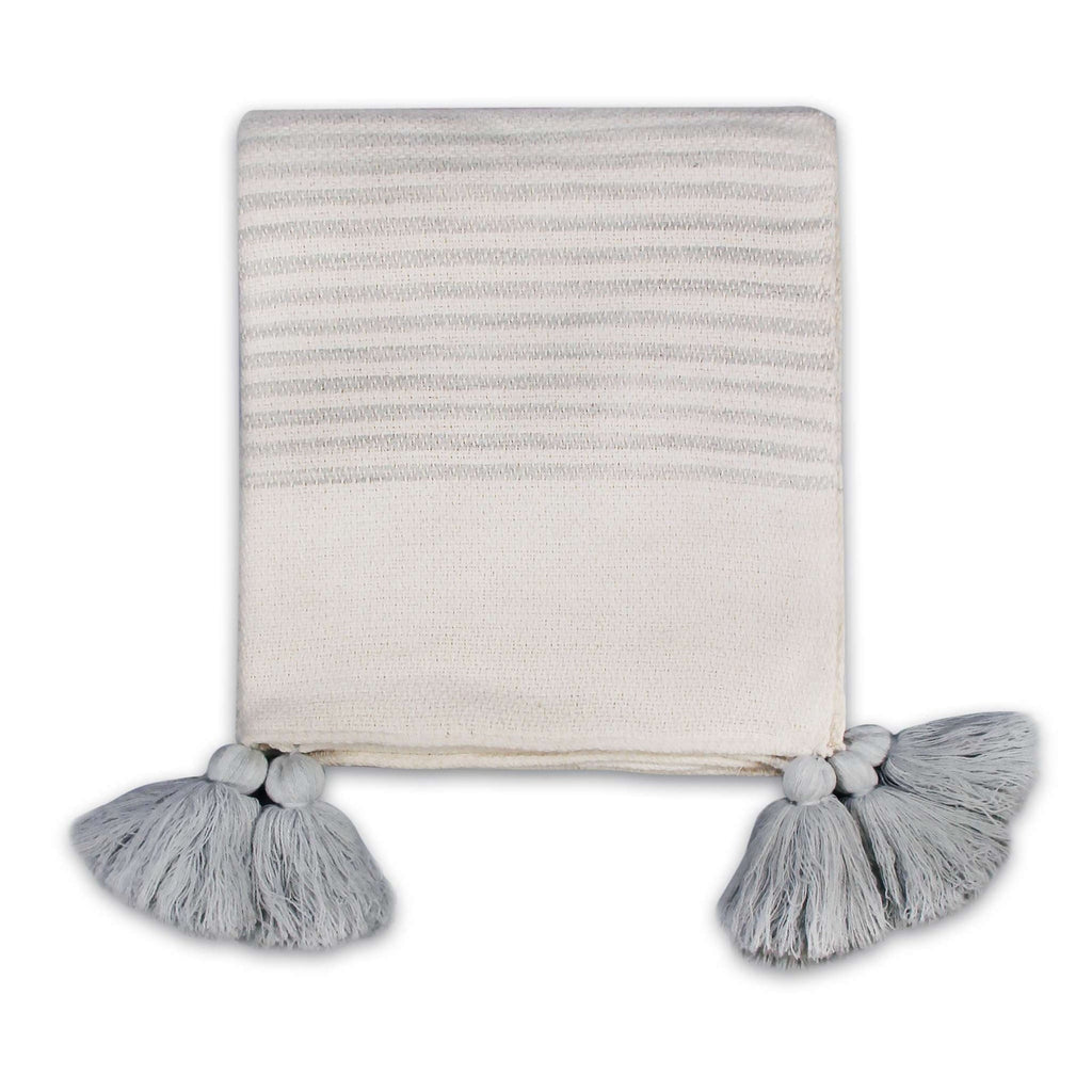 Grey Striped Throw - 125 x 150 cm