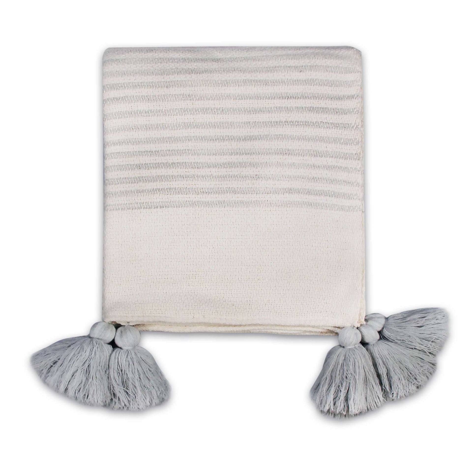 Grey Striped Throw - 125 x 150 cm