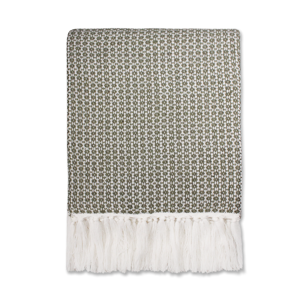 Plaid Ayla vert mousse - 125 x 150 cm