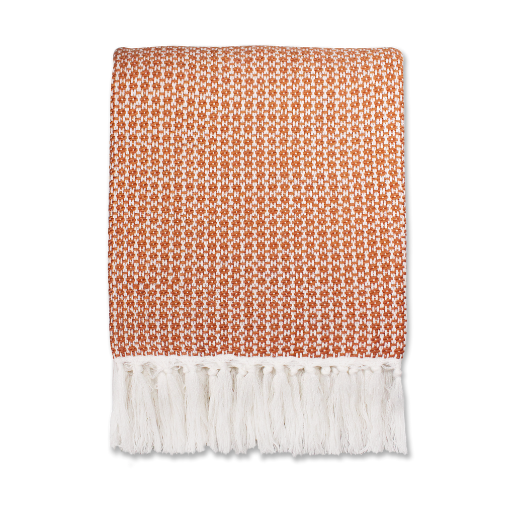 Plaid Ayla orange argile - 125 x 150 cm