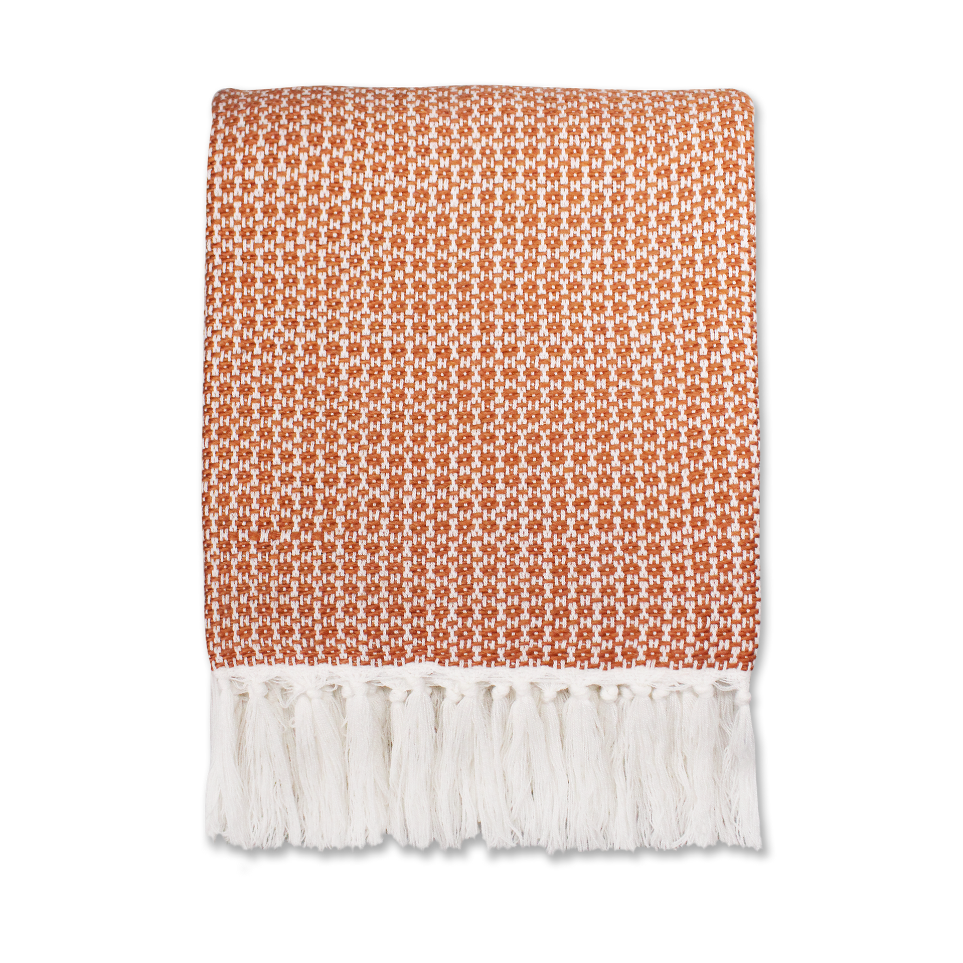 Plaid Ayla orange argile - 125 x 150 cm