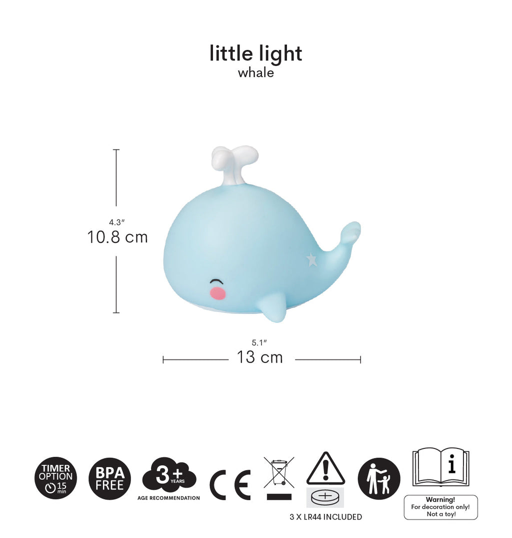 Petite veilleuse Baleine – vue 6 – A Little Lovely Company