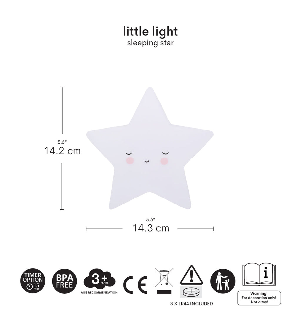 Petite veilleuse Étoile endormie – vue 5 – A Little Lovely Company