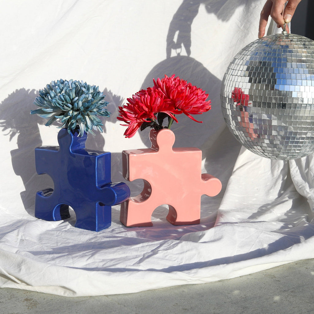 Vase Puzzle bleu
