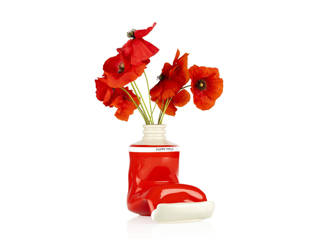 Vase Tube de Peinture Rouge – Grand – Bitten