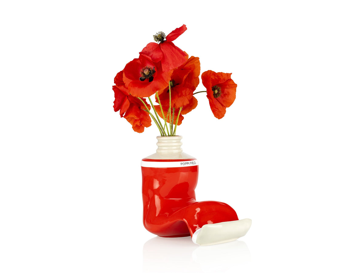 Vase Tube de Peinture Rouge – Grand – Bitten