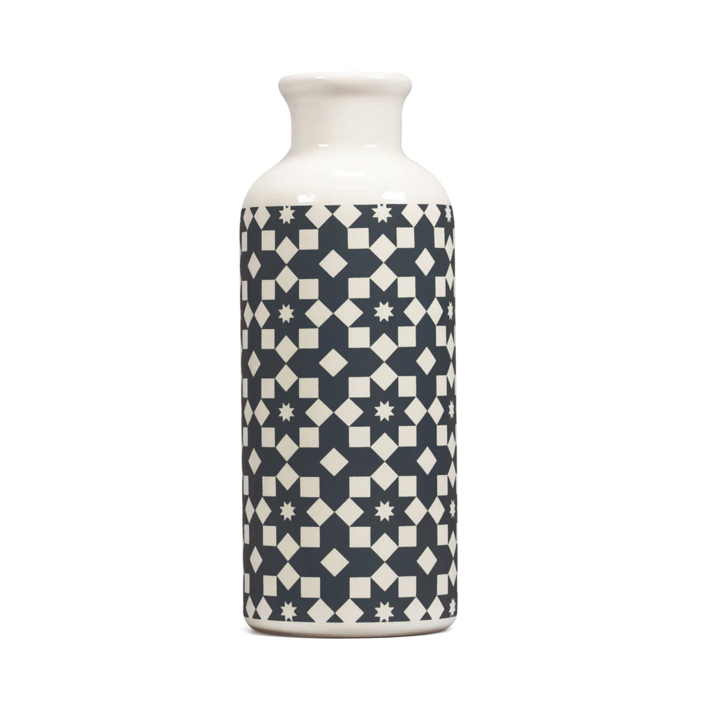Vase en céramique, design, bleu foncé, gris