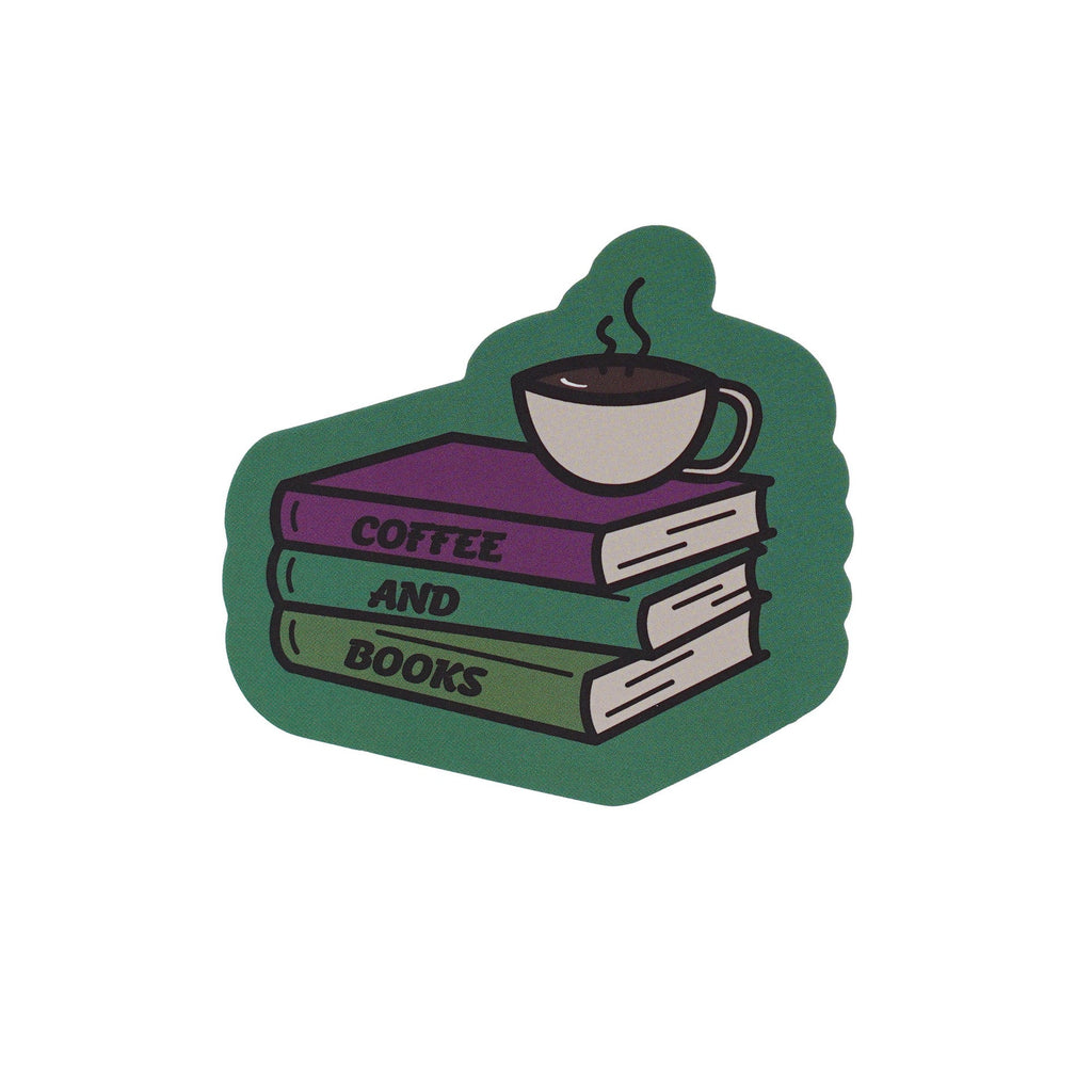 Sticker vinyle Coffee And Books