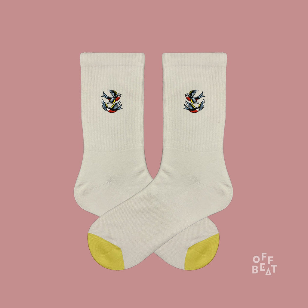 Chaussettes Brodées Hirondelle