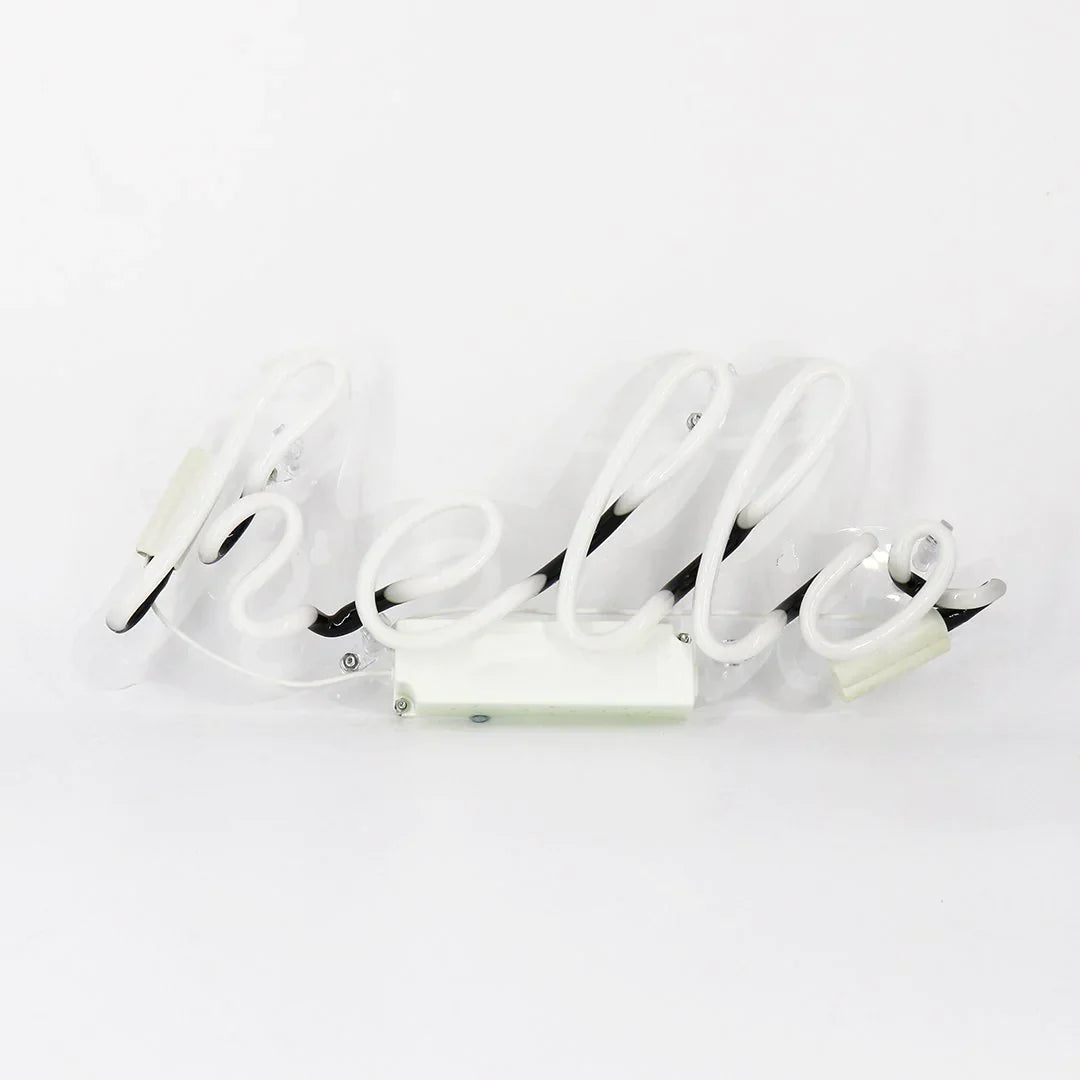 wall neon hello blue 