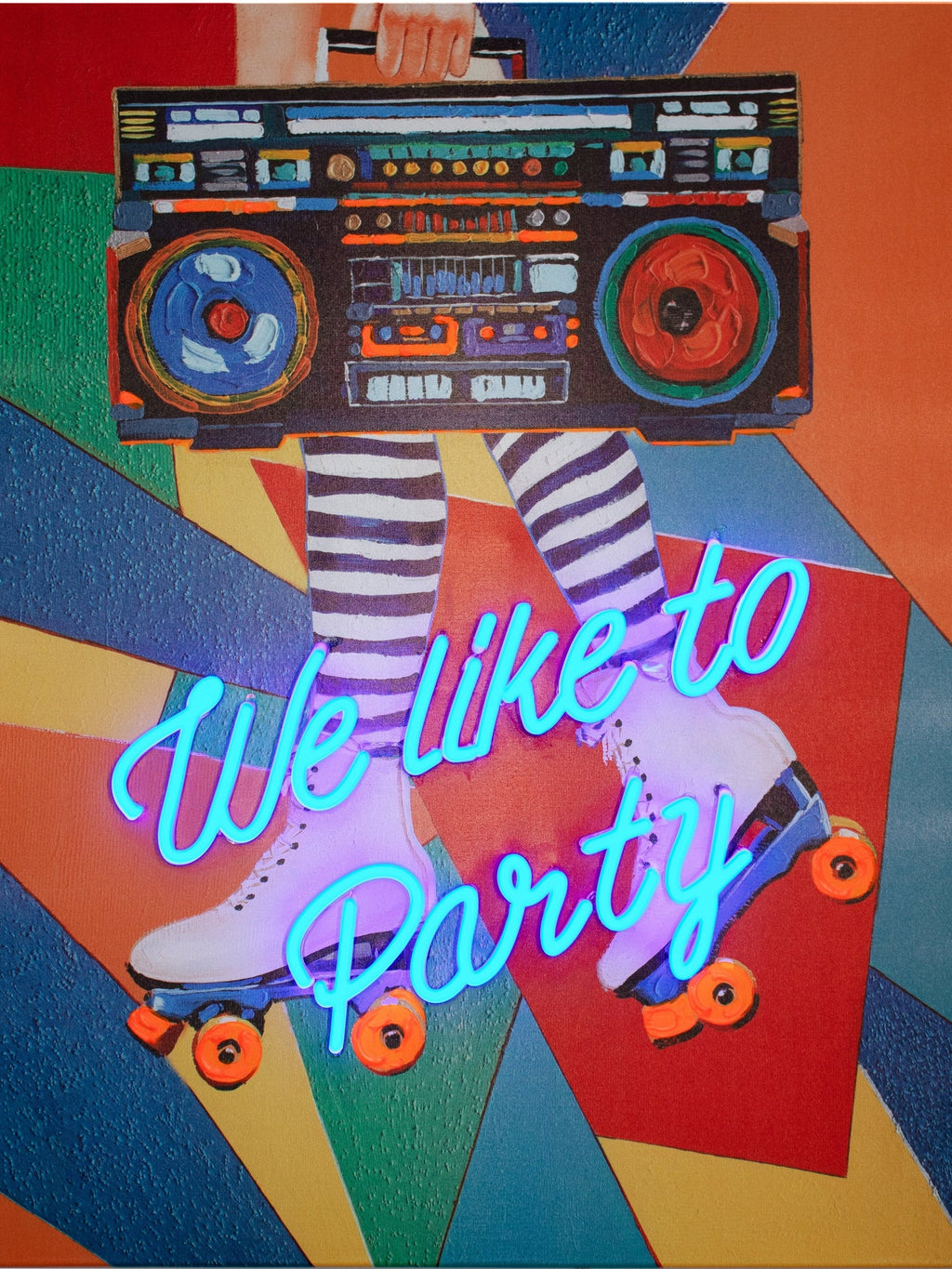'We Like to Party' Wall Artwork with LED Neon - STANDARD – Locomocean