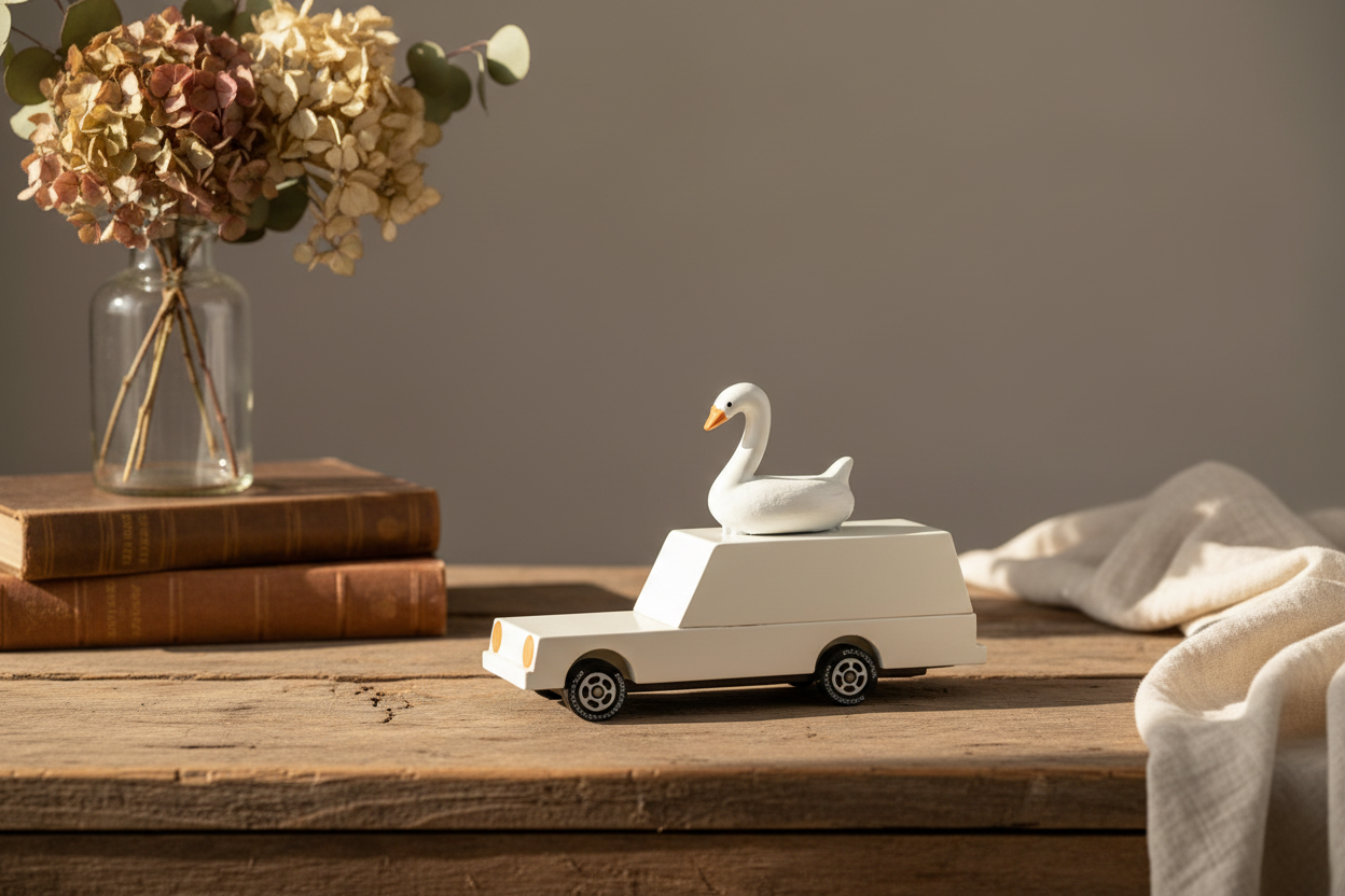 Candycar World Holzauto - Weißer Schwan