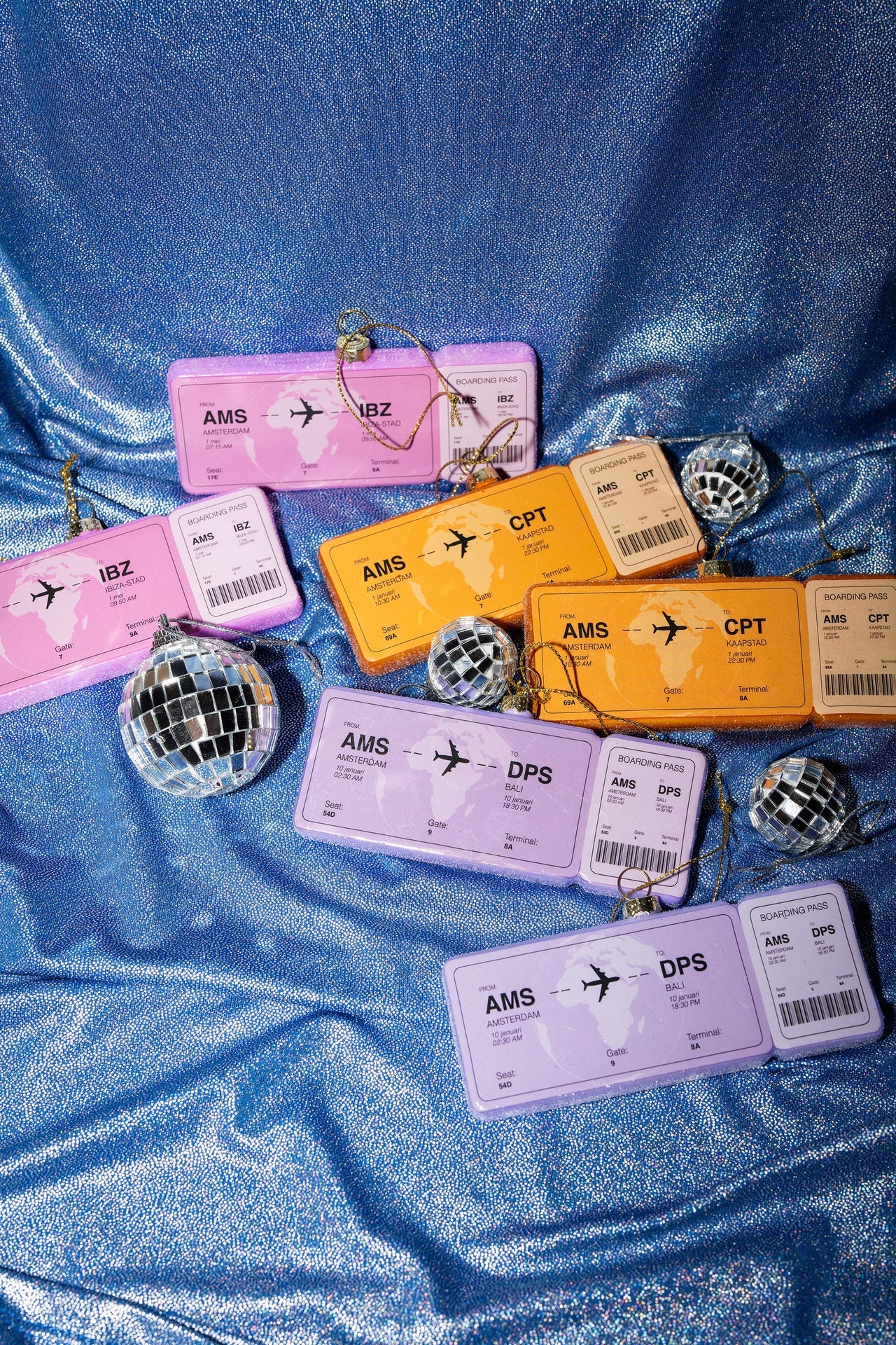 Boule de noël Boardingpass Amsterdam - Ibiza