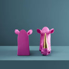 S/2 Nashorn-Buchstützen, Magenta, 39,5 x 14,2 x 20,5 cm