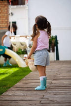 Oggetto regalo di design – chaussettes enfant girl power bleu pegada socks 
