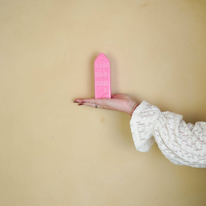 Flower vase - Home vase - Ceramic - Neon pink - 5x4.5x14.5 cm