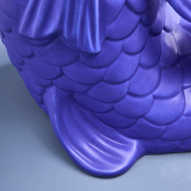 Sculpture/Vase Blubb, Matte blue sandstone, 35 x 30 x 44 cm