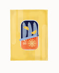 Torchon de cuisine biologique - Sardines pour le dîner | Designproducten en originele cadeaus
