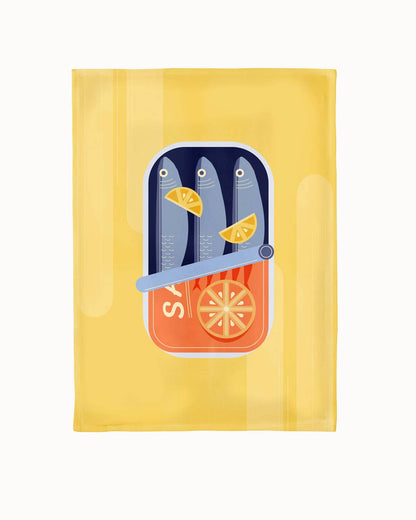 Organic Kitchen Towel - Sardines for Dinner