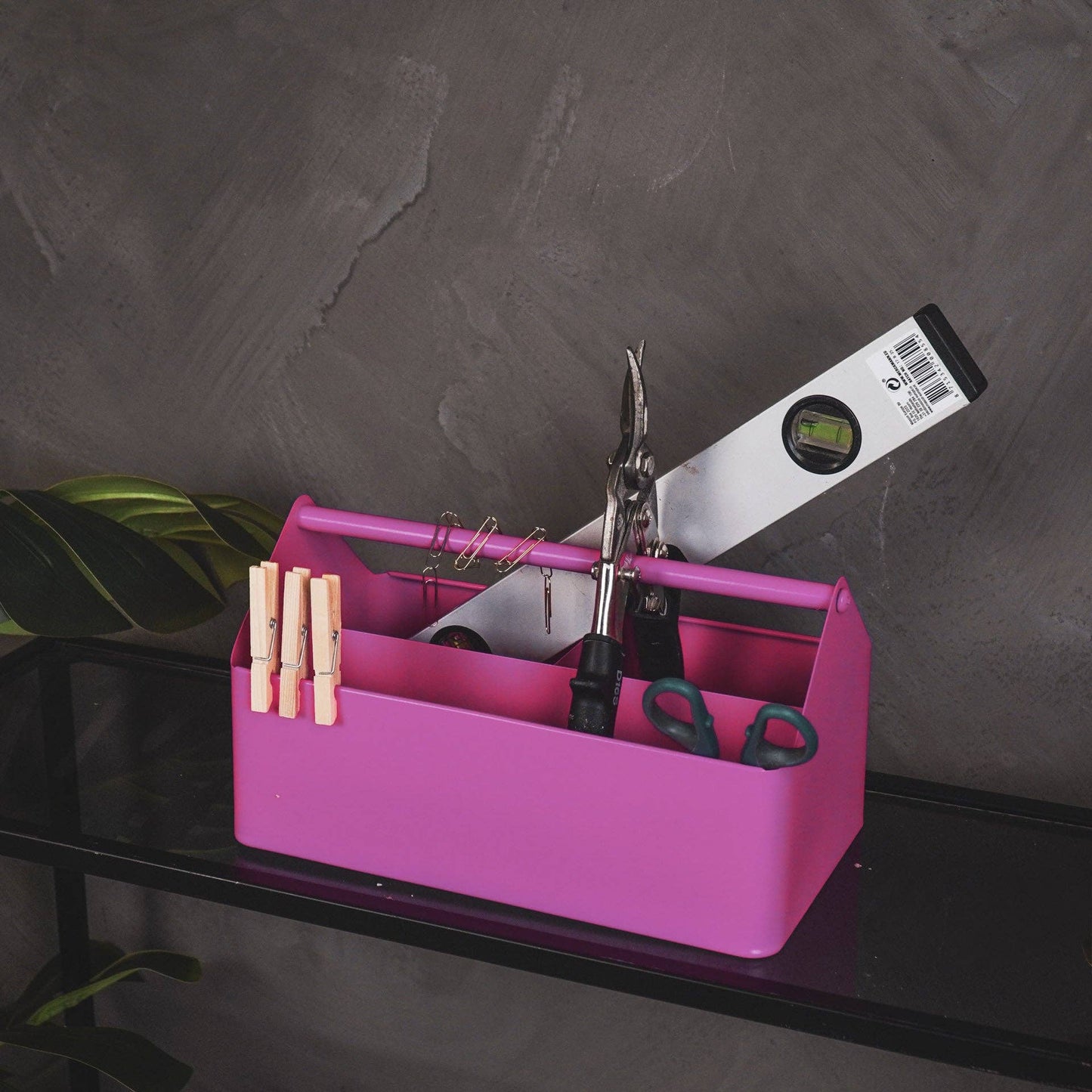 Boîte de rangement - Organisateur - Métal - Rose - 30x17x17cm