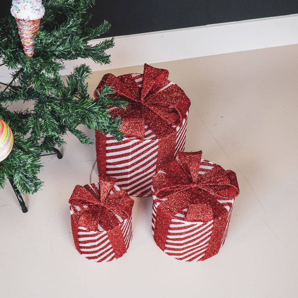 Cadeau de Noël à LED - S3 - Polystyrène - Rouge/Blanc-15/20/25cm | Design e regali originali