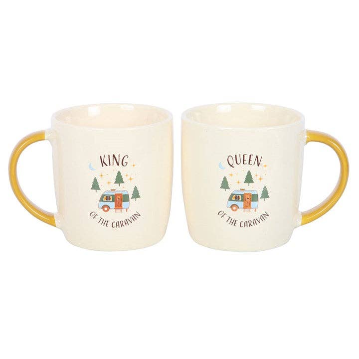 Zwei Becher „Rentier und König des Campingplatzes“