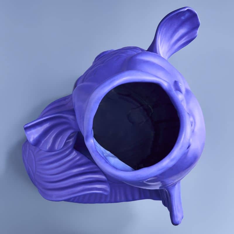 Sculpture/Vase Blubb, Matte blue sandstone, 35 x 30 x 44 cm