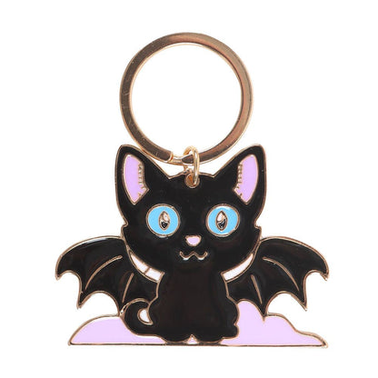 Gothic Bat Cat Keychain