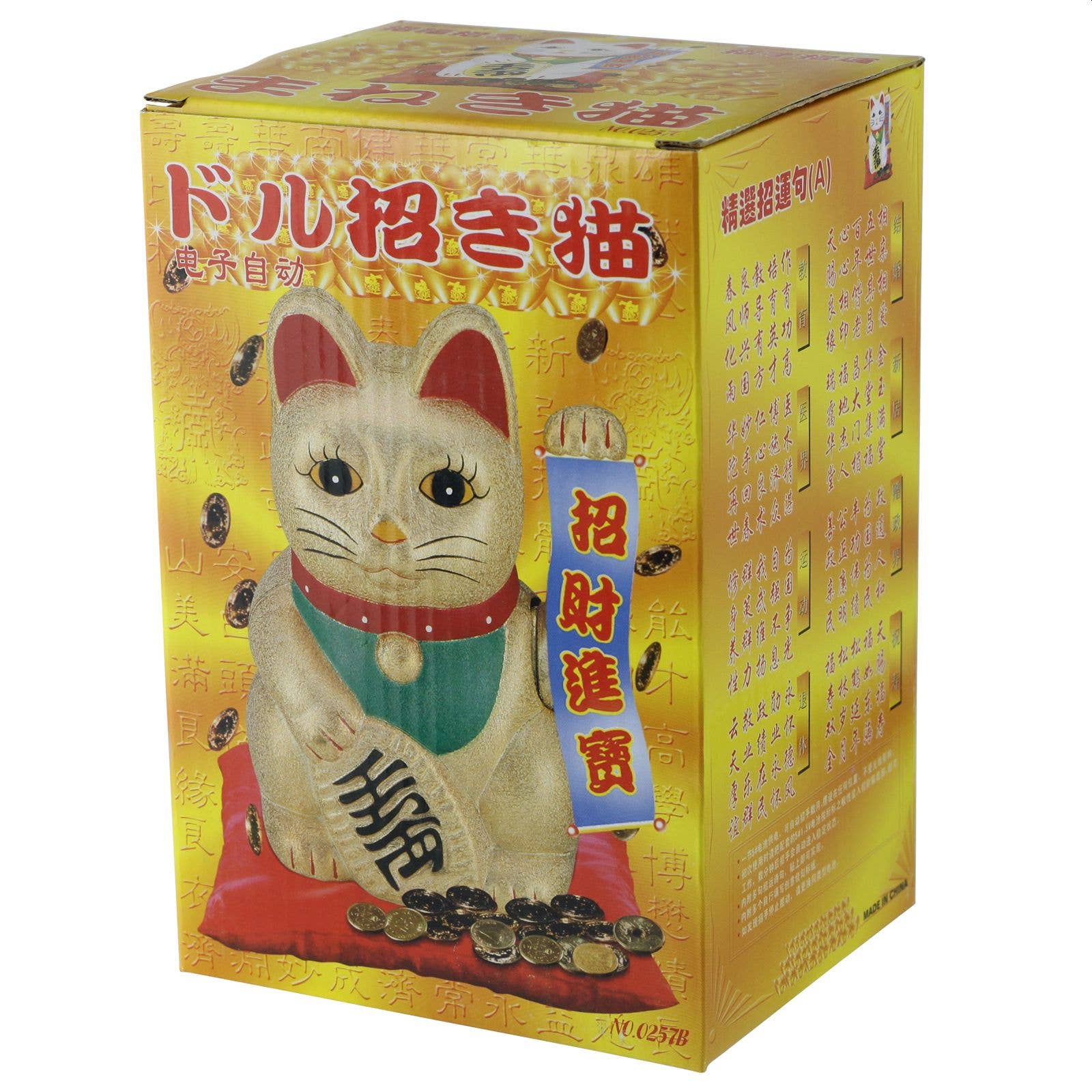 Chat chanceux blanc 18cm
