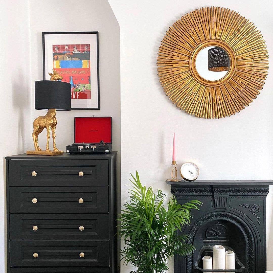 Giraffe Lucie Table Lamp, Black/Gold, 35 x 28 x 70 cm