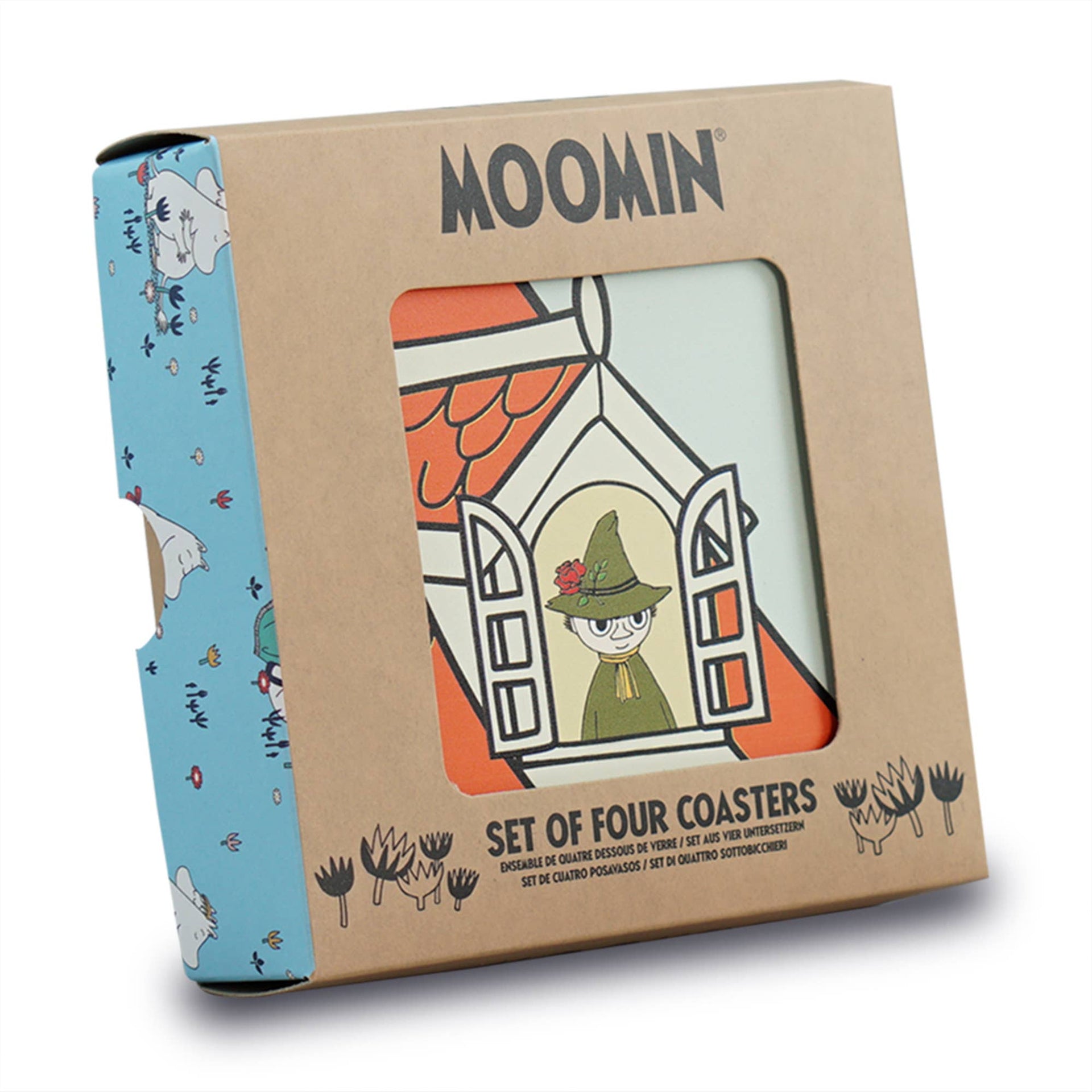 Set of 4 Moomin ceramic coasters - house