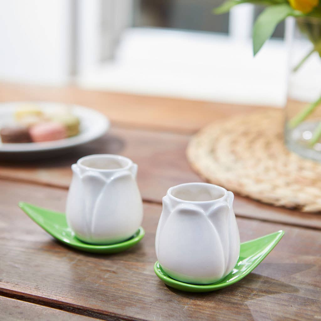 Ensemble de tasses à café Tulipe Blanche | Design e regali originali