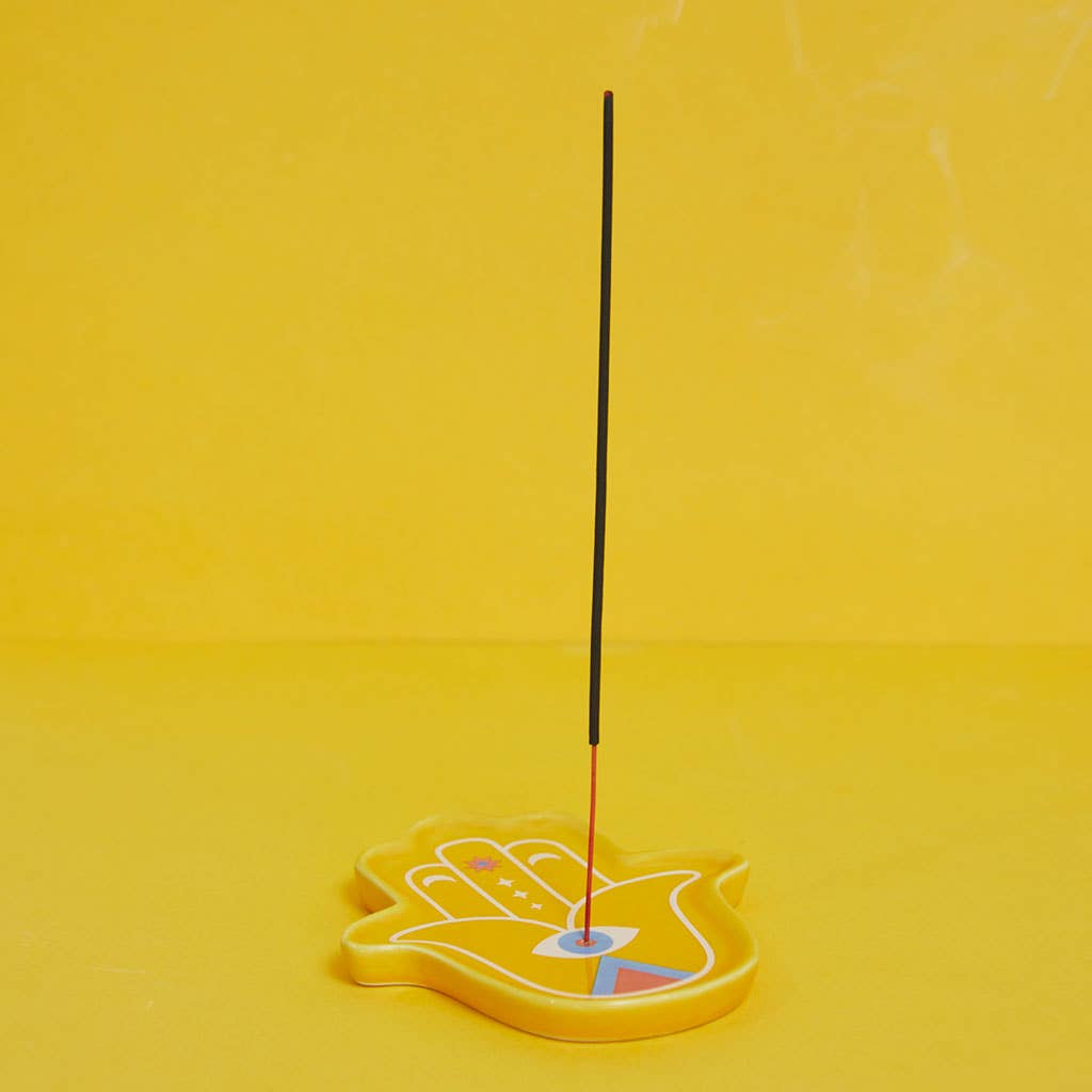 Porte-encens Lucky Hand jaune