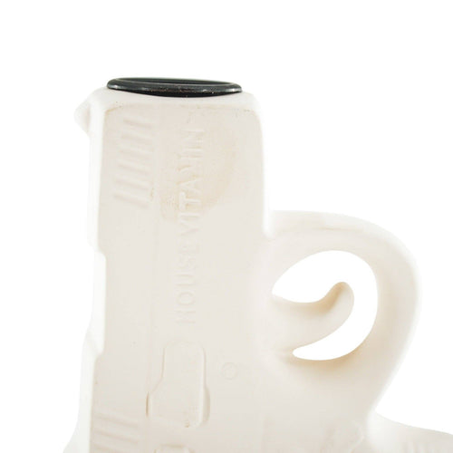 Bougeoir - Pistolet - Céramique - Sable - 12x5x12cm