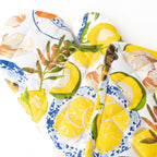 Ensemble manique et gant de cuisine Lemon Santorini en coton