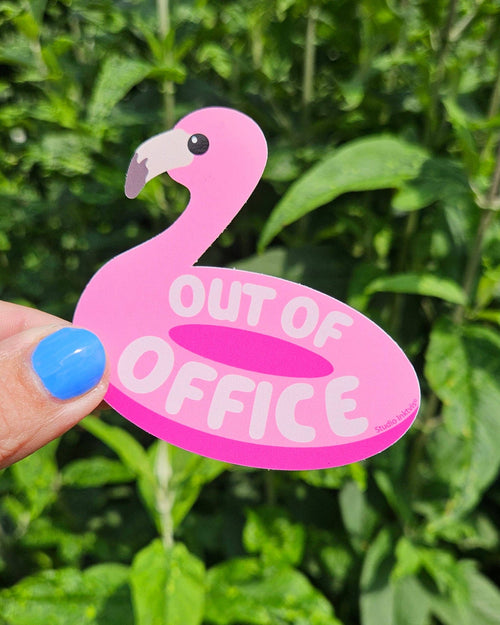 Autocollant Absent du Bureau Flamant Rose | Oggetti di design e regali originali