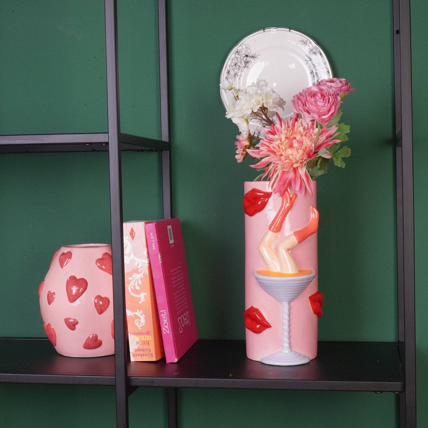 Vase à fleurs - Vase Pornstar Martini - Céramique - Rose/Rouge - 14x12,5x28 cm