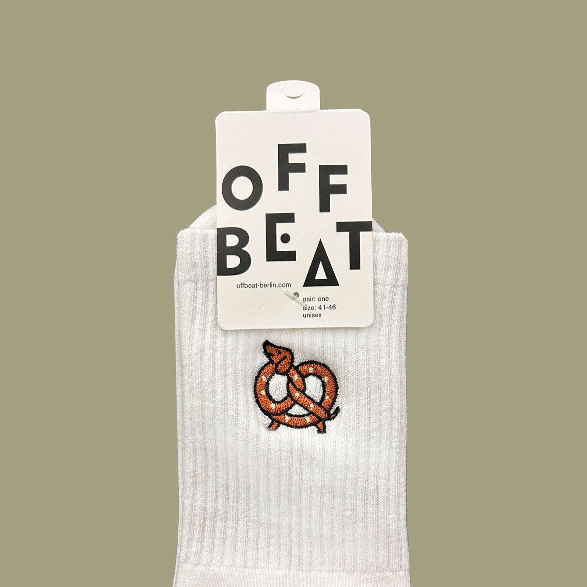 Chaussettes brodées Teckel Bretzel "Brezeldackel"