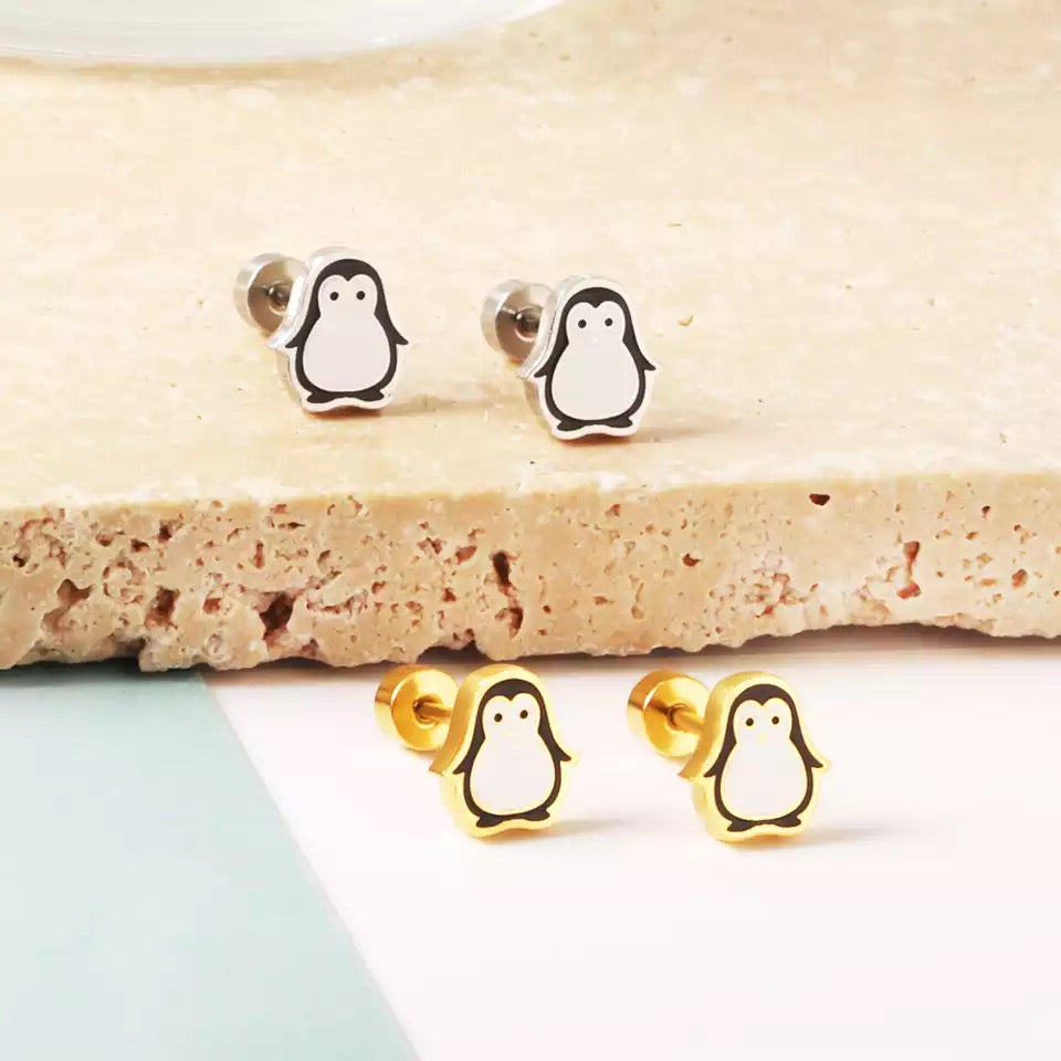 Oggetto regalo di design – boucles d oreilles pingouin guld 