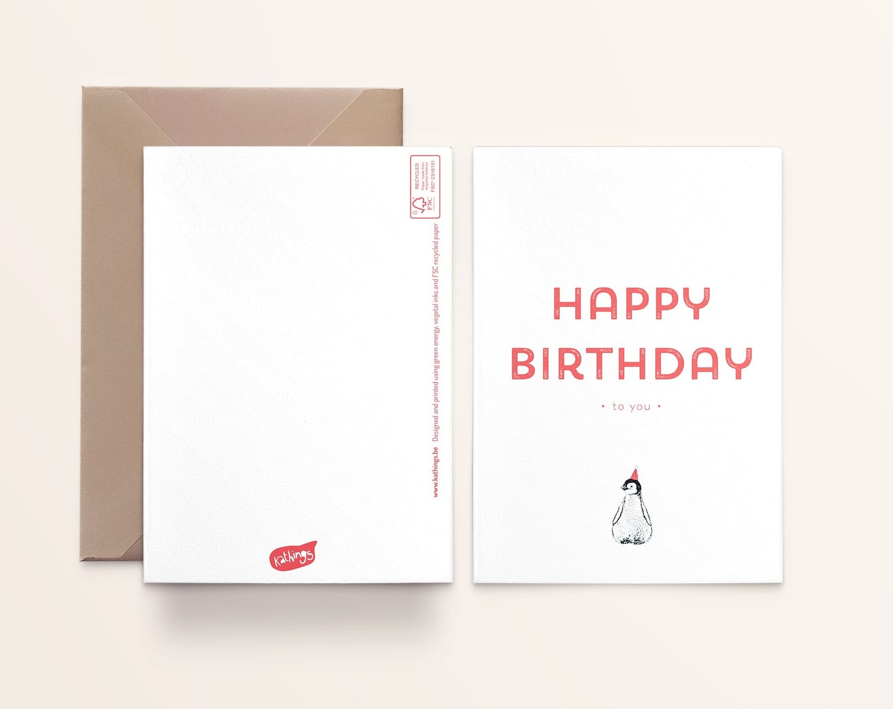 Carte d'Anniversaire petit Pingouin