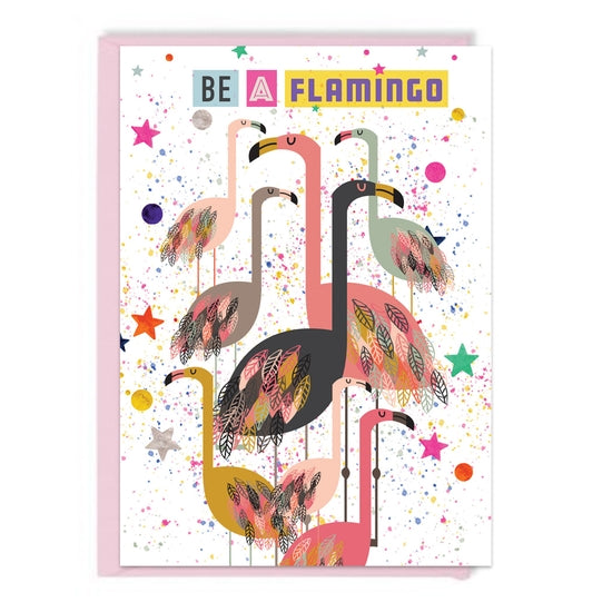 Carte de Vœux Flamant Rose